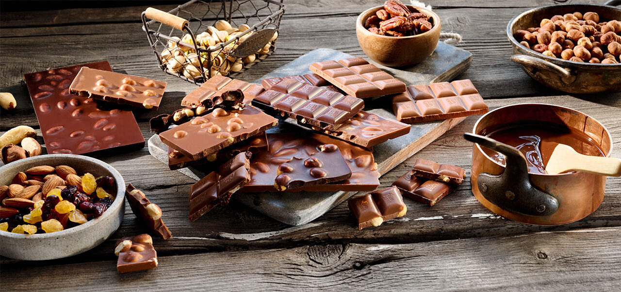 Produktsortiment Schokolade und Nüsse